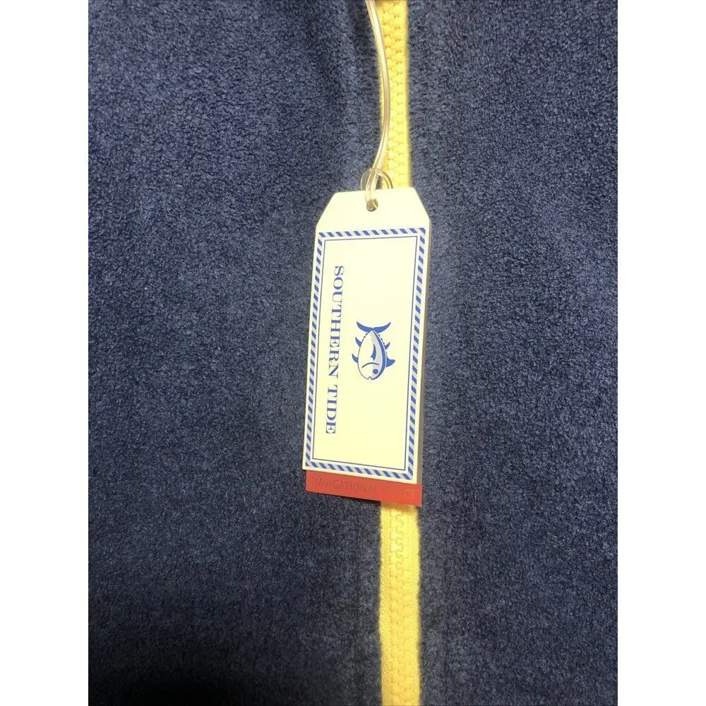 SOUTHERN TIDE Navy Blue CAMBRIDGE Full Zip Fleece VEST Jacket Mens LARGE NEW - Picture 5 of 12